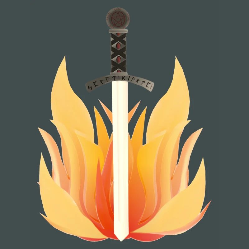 Long Sword with Flame Pattern, Fire Designs