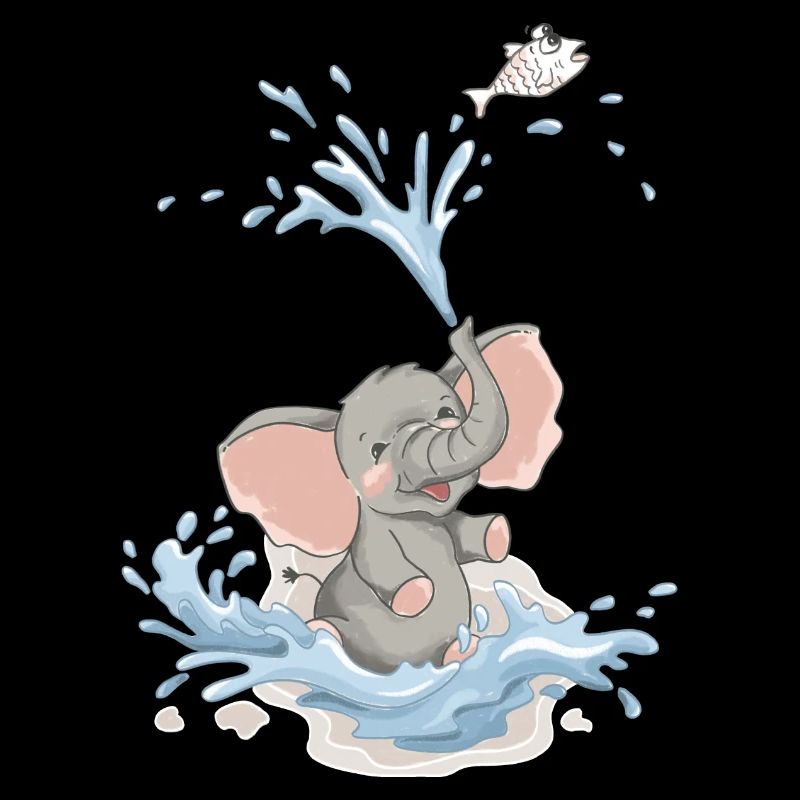 Bébé éléphant Éléphant Éclaboussure d’eau Eau Baignée d’été