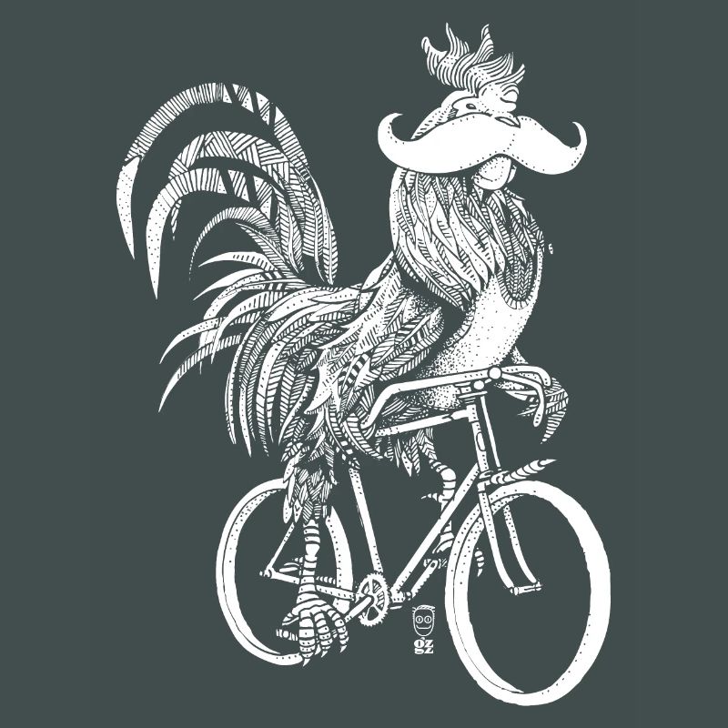 Coq & Bicycles - version blanche