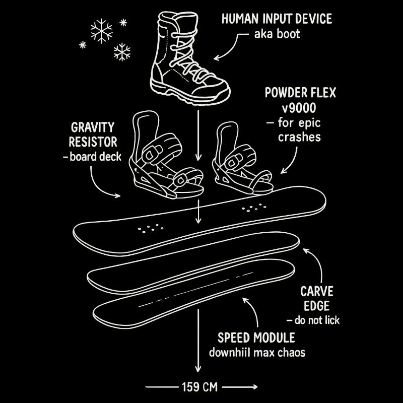 Snowboard Blueprint Funny Design