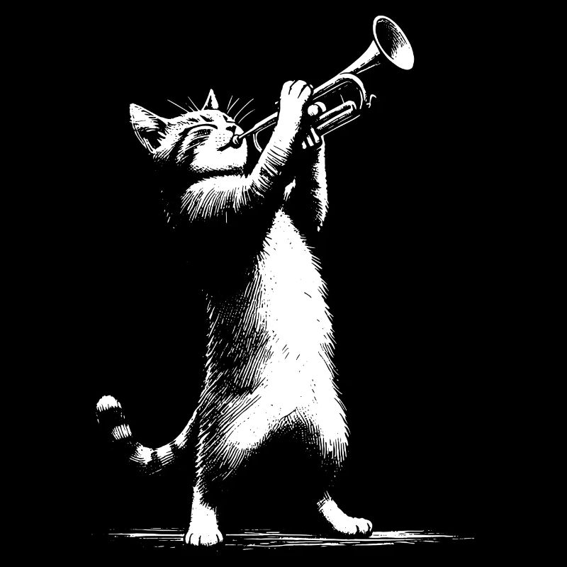 Cat with trumpet