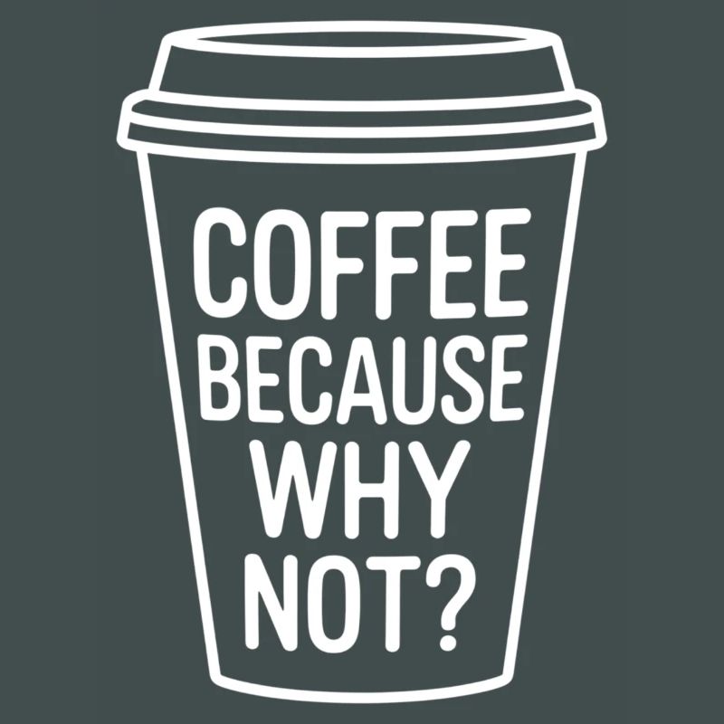 Coffee Because Why Not? Funny Coffee Cup Design