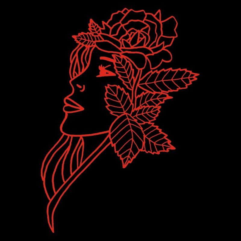 La dame et la rose (rouge)