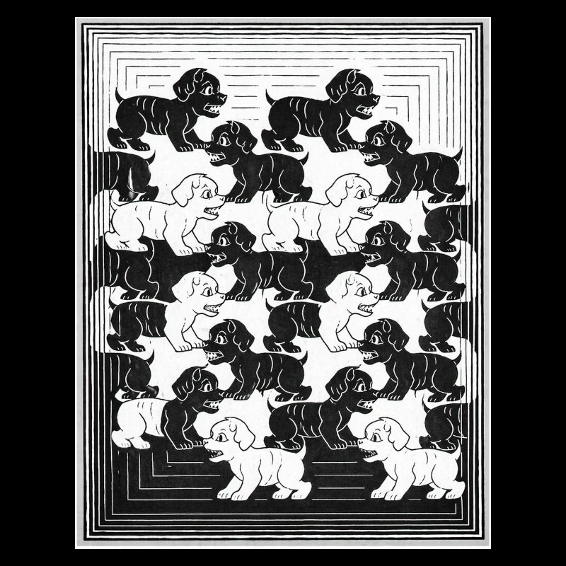 Dackelwelpen im monochromen Muster