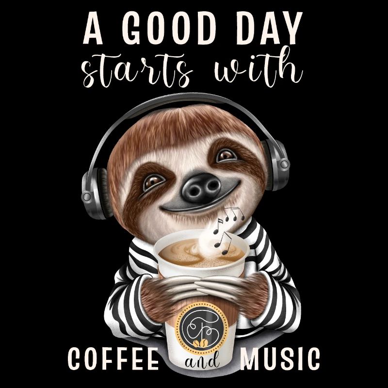 A good day starts with coffee first funny sloth
