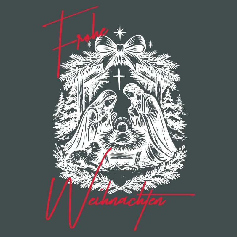 Weihnachtskrippe Schwarz Weiß
