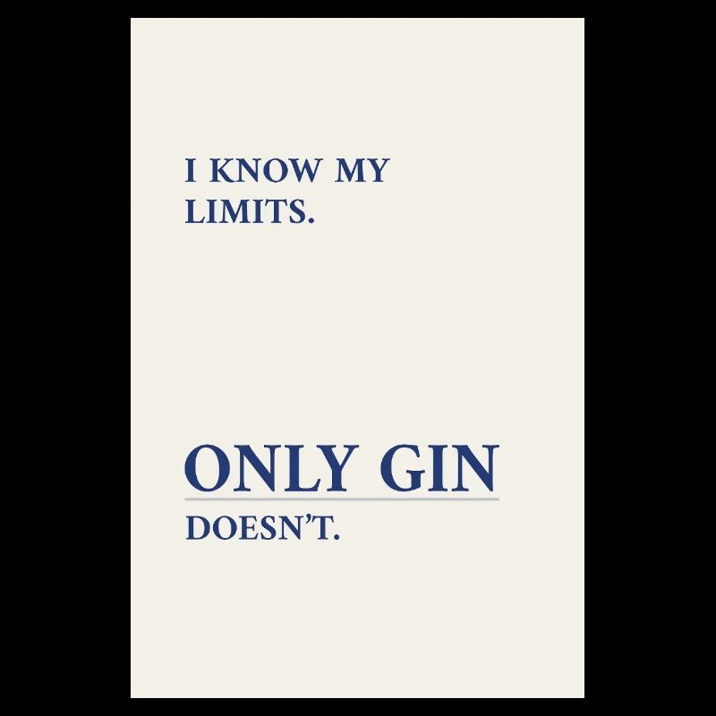Gin n’a pas de limites – affiche à la typographie minimale