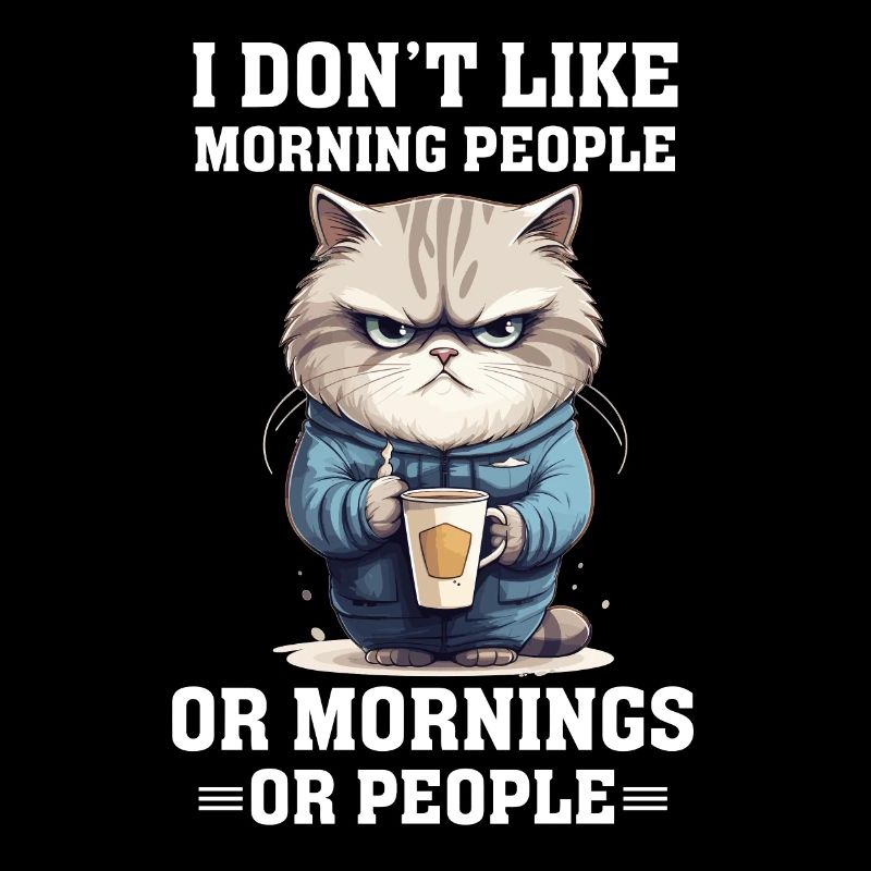 Je n’aime pas les gens du matin Café de chat