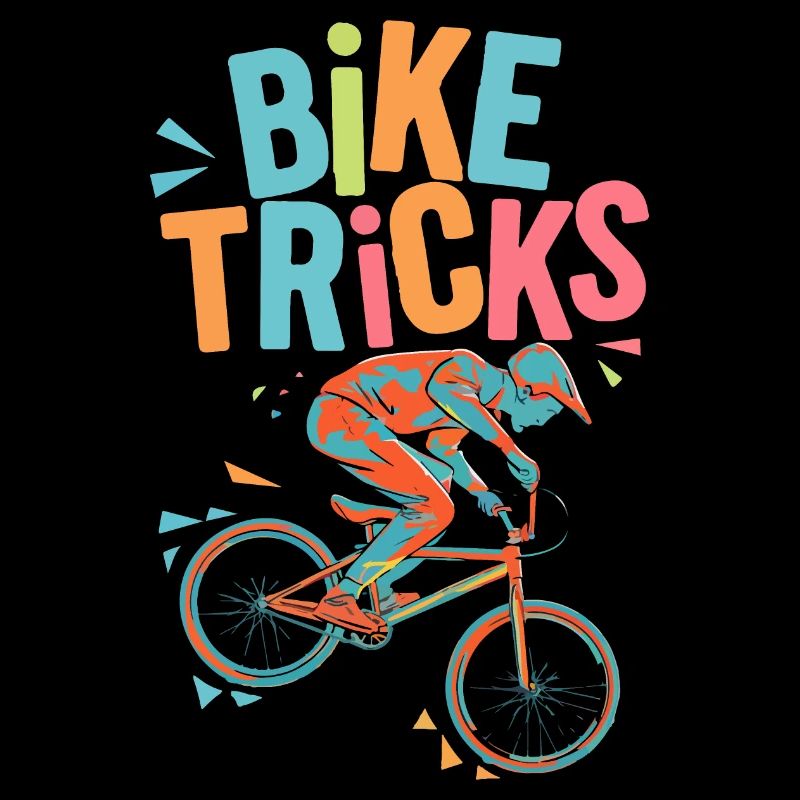Vibrant Bicycle Trick Illustration