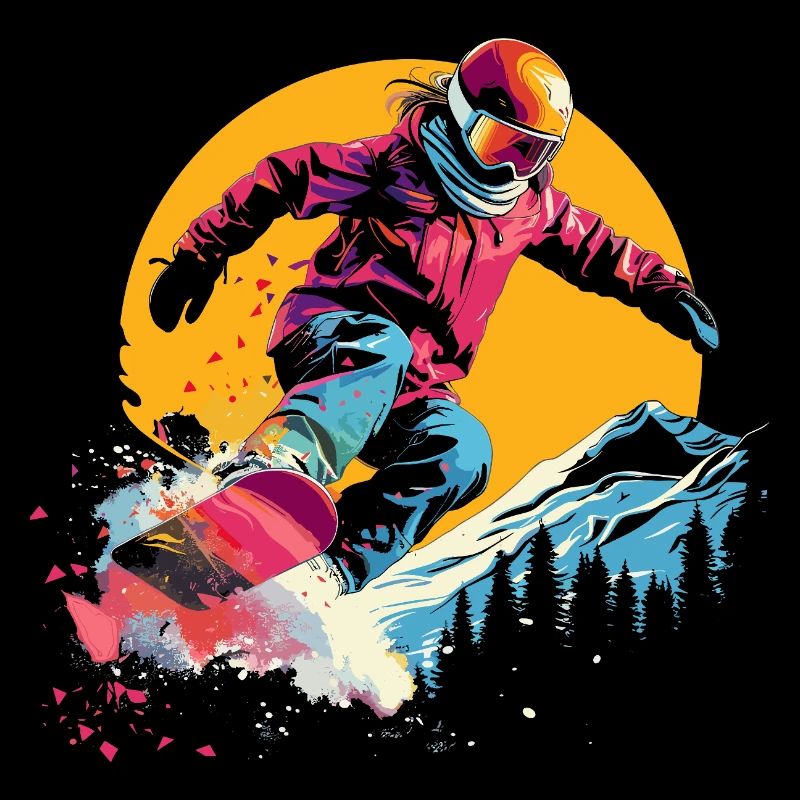 Snowboarder Synthwave