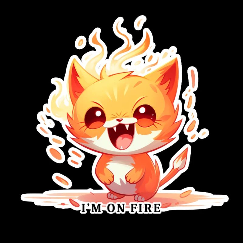 I'm on Fire – Flaming Cat with Power