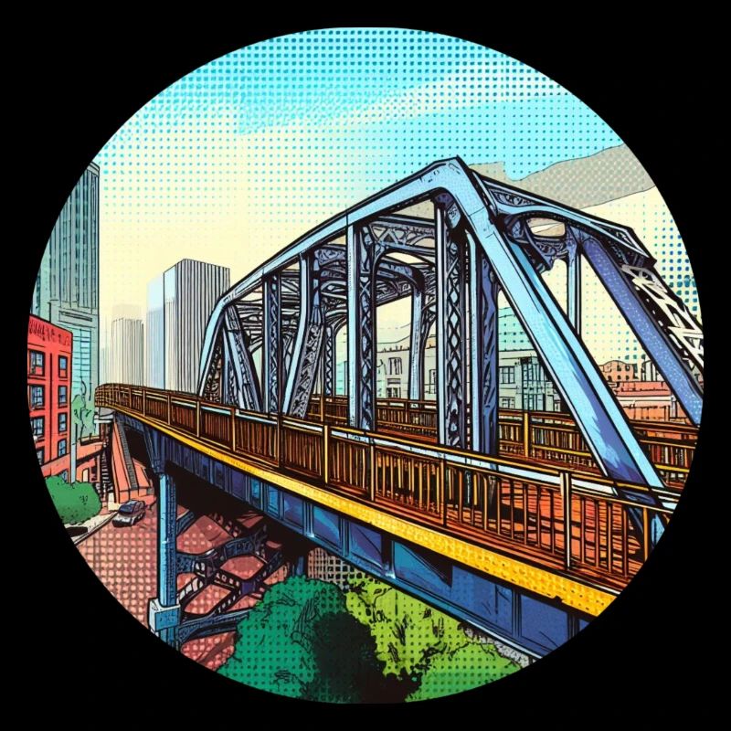 Comic Bridge in City
