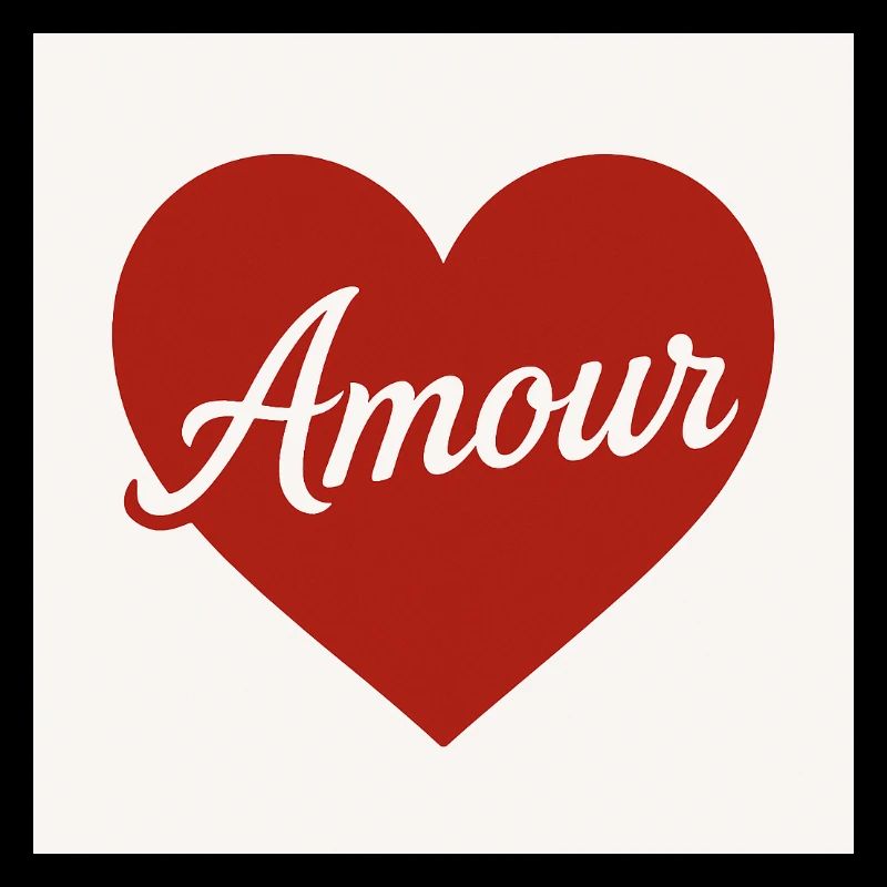 Liebevolle Herzform mit Amour-Text