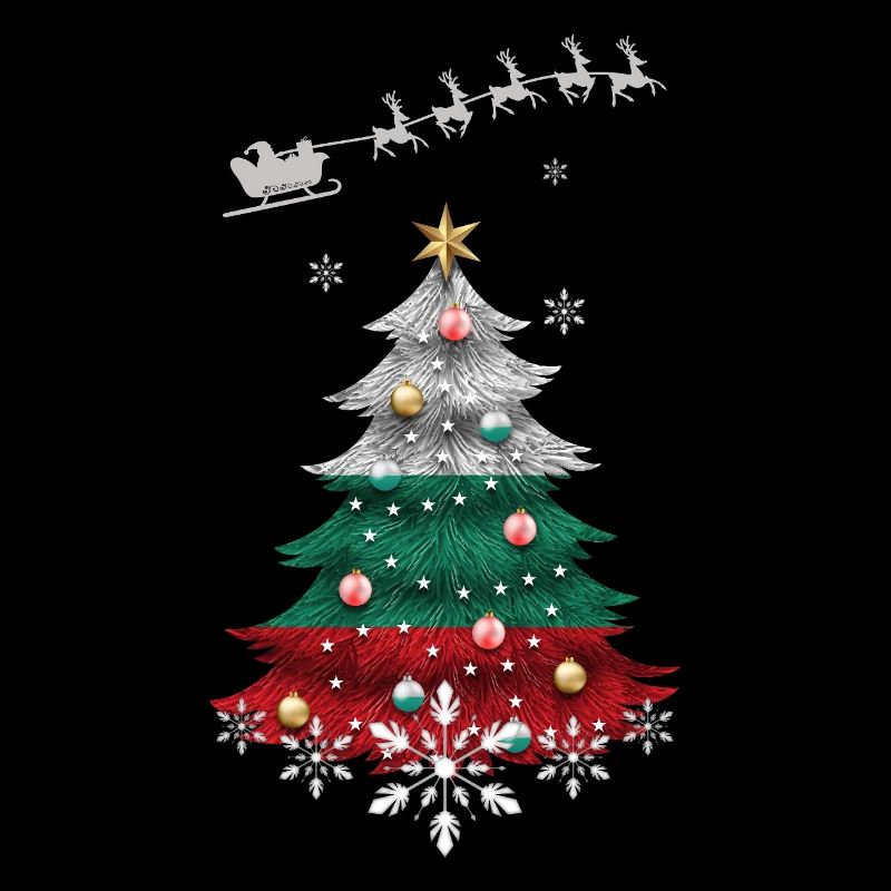 Christmas tree with Bulgaria flag