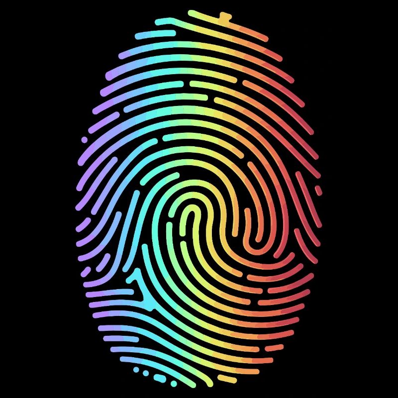 Empreinte digitale arc-en-ciel colorée