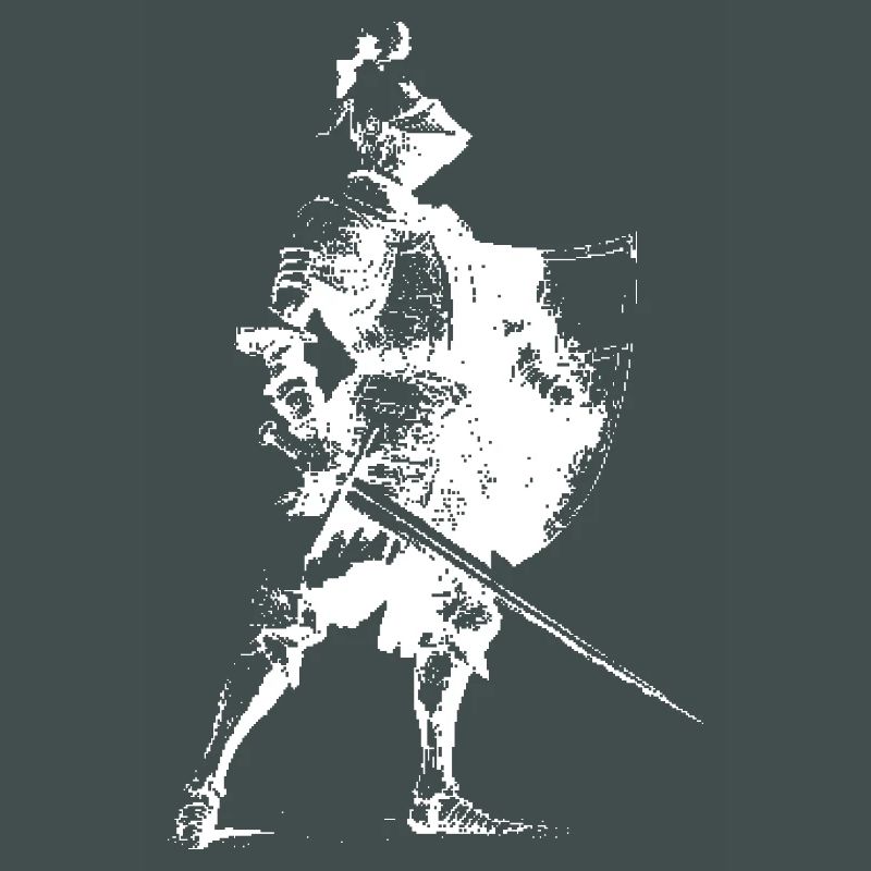 Ritter-Silhouette mit Schild
