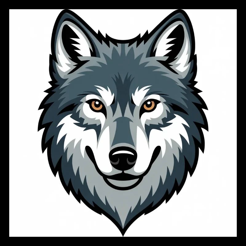 Wolf Head – stylized illustration