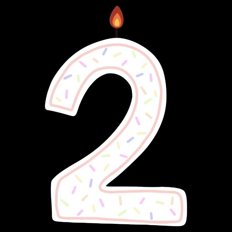 Bougie d’anniversaire numéro deux graphique