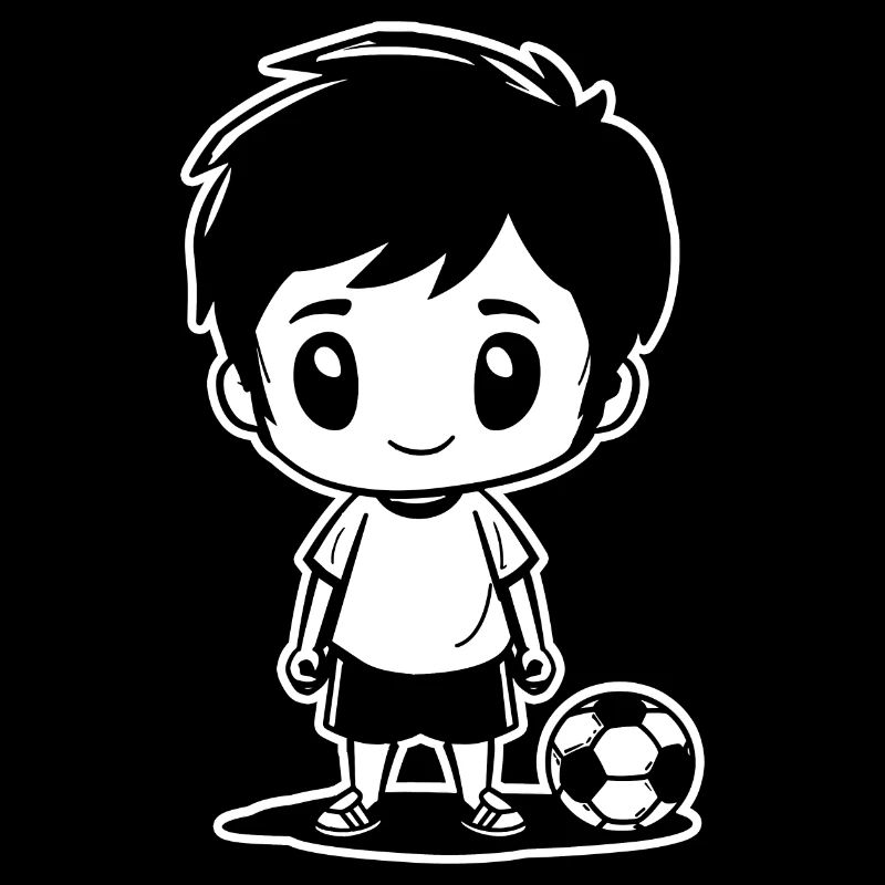 Fußball Junge Zeichnung