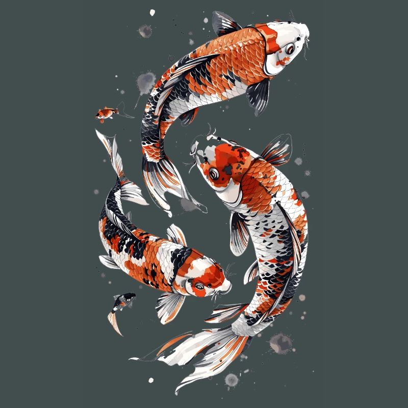 Conception astucieuse de poisson Koi, conception élégante de Koi