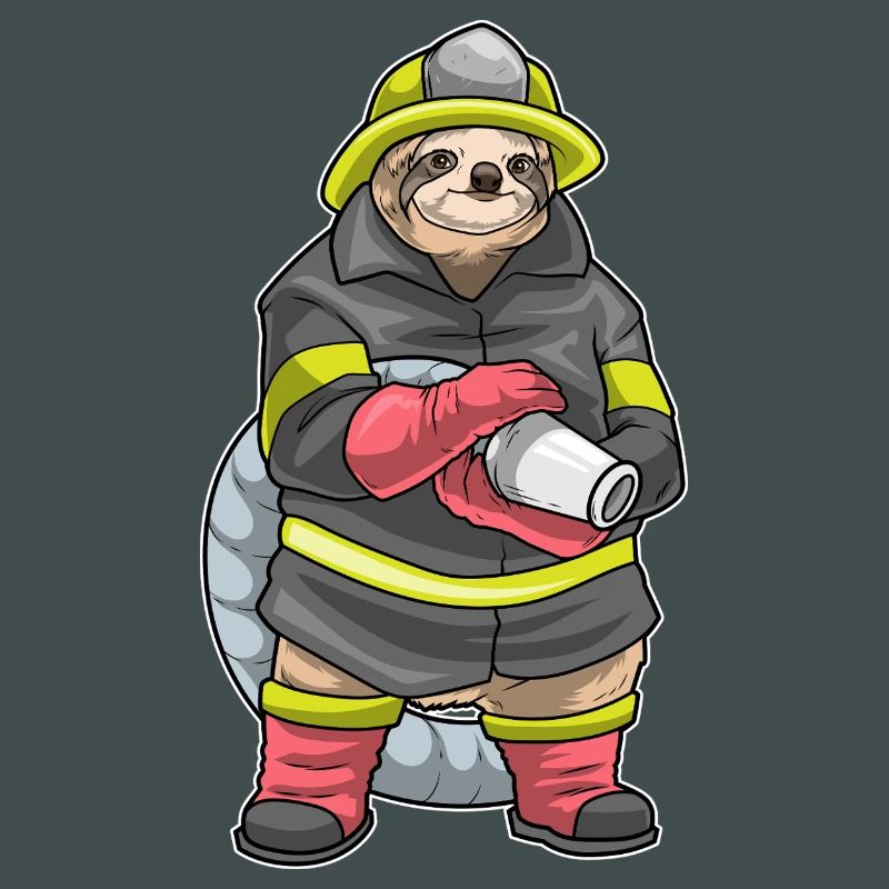 Sloth Firefighter Fire Extinguisher