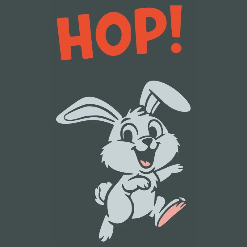 HOP! Bunny Jumping Comic Action Vector