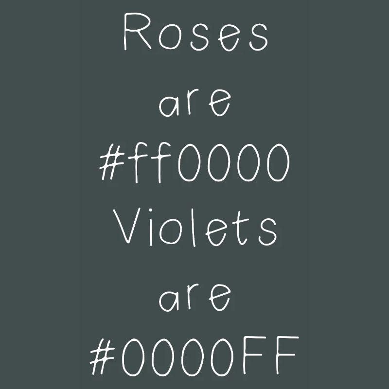 Hex color code joke for developers, coders and web...