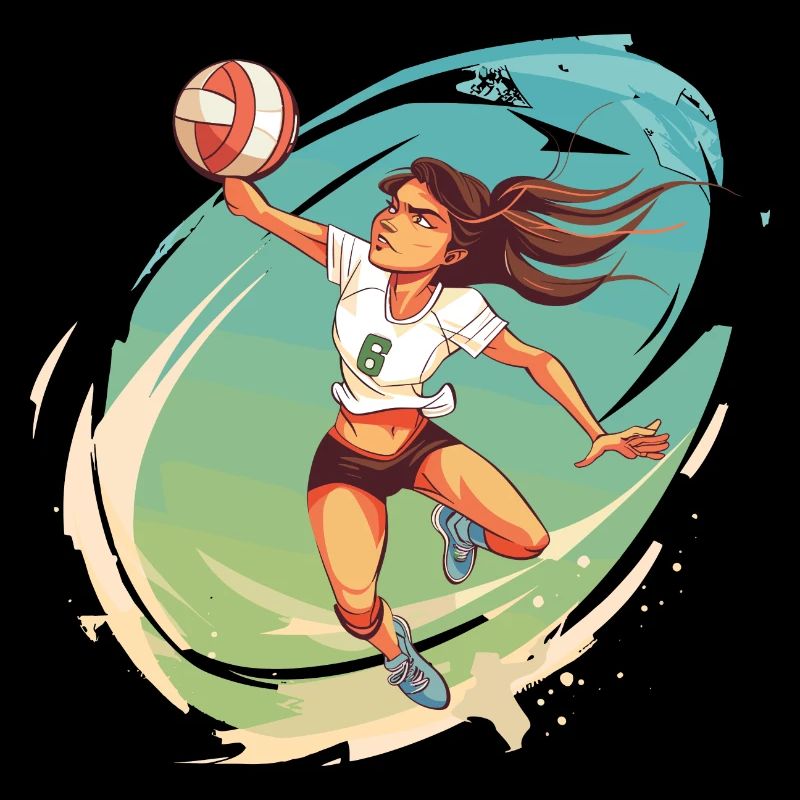 Volleyballspielerin Comic Stil