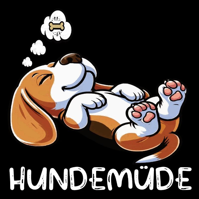 Hundemüde Beagle Beaglebesitzer Beaglehalter