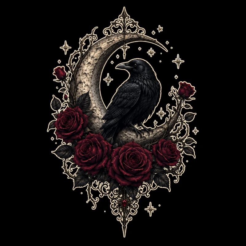 Dark Romantic Raven Moon