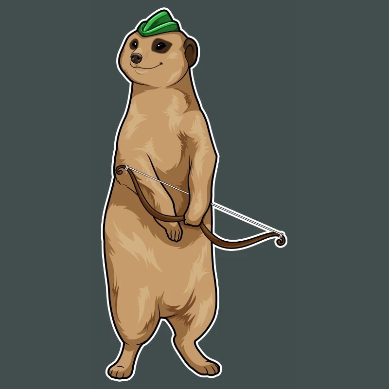 Erdmännchen Bogenschütze Bogen