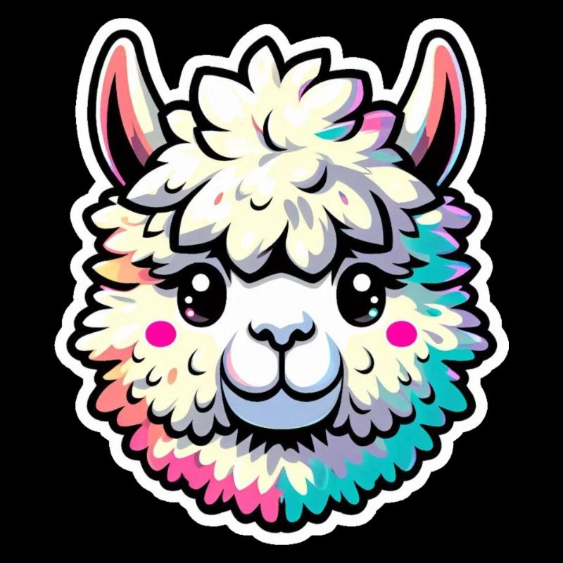 Alpaca Head Colorful