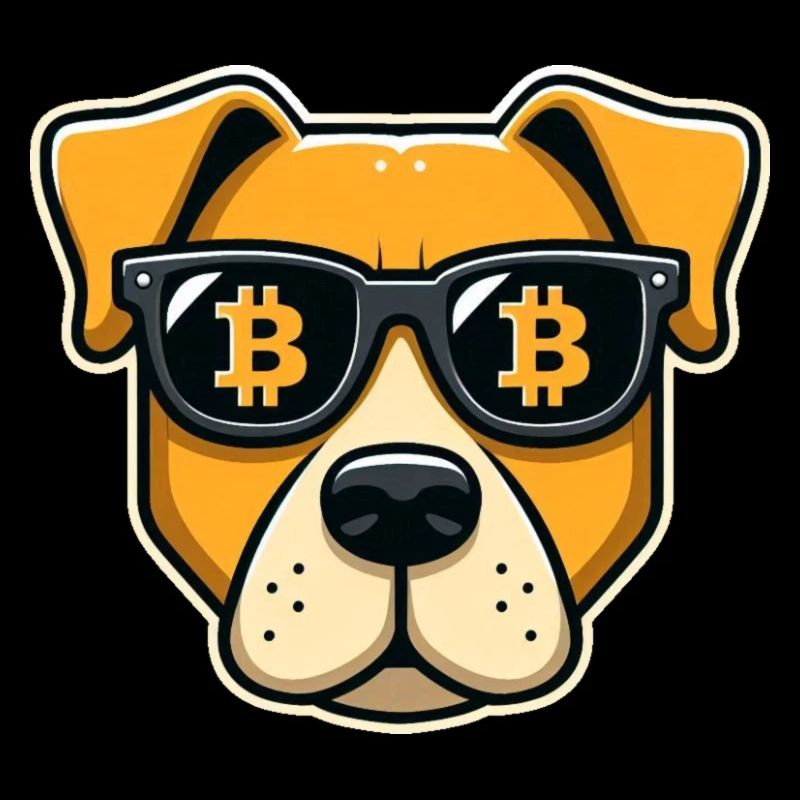 Cooler Hund mit Bitcoin Brille