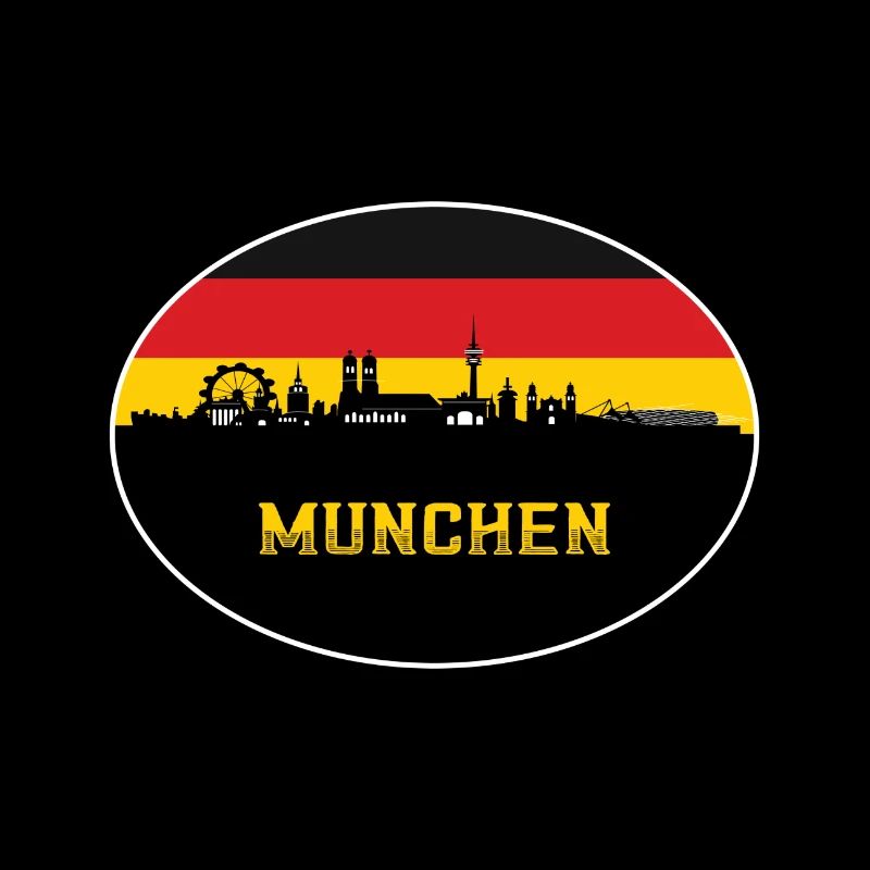 Munich Germany Flag Skyline München Deutsche