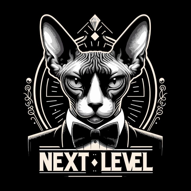 Sphynx Cat Chic Suit Tuxedo Level Gift
