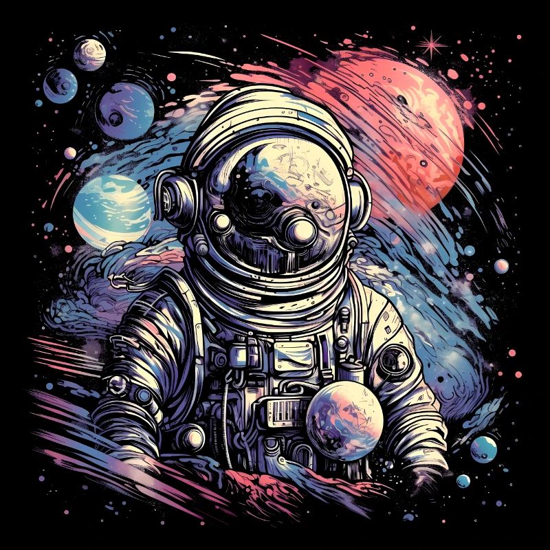 Cool astronaut in retro look