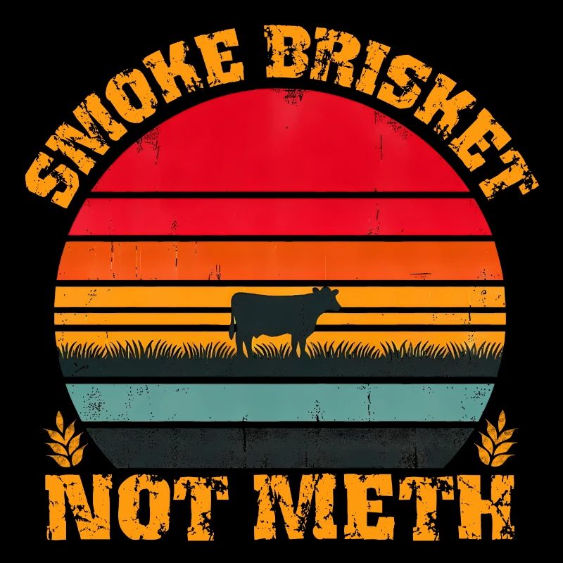 Poitrine de fumée pas de méthamphétamine, drôle de conception de vache rétro