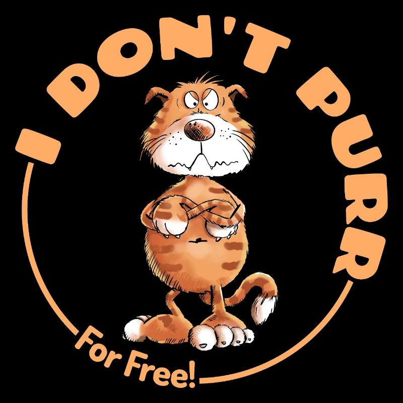 Grumpy I Don't Purr Cat Saying Cats