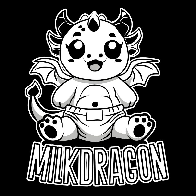 Dragon Lait – Bébé Dragon mignon en couche