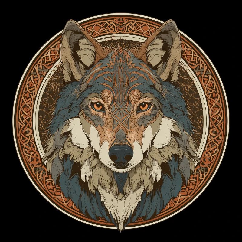 Legendenhafter Wolf mit keltischem Muster