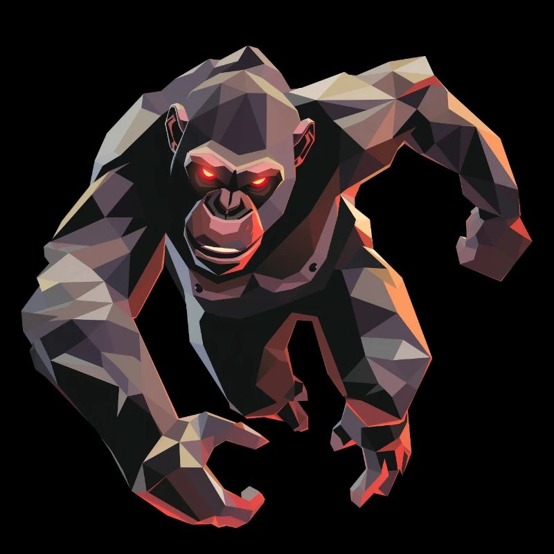 Gorilla in low poly style