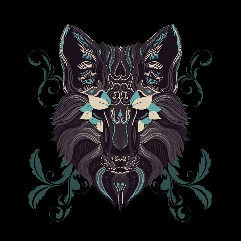 Türkis Ornament Wolf