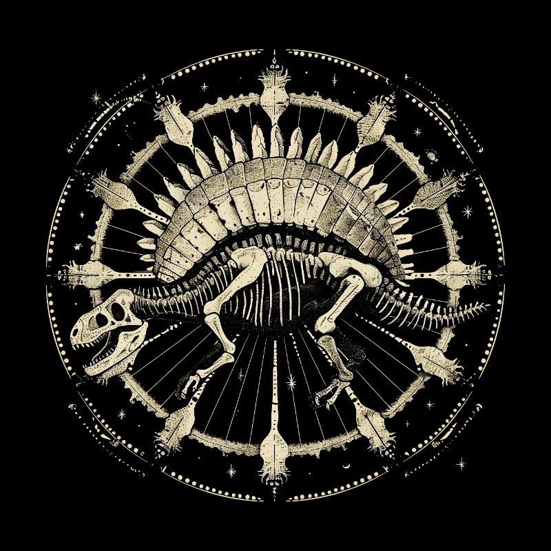 Stegosaurus Skelett – Kosmisches Boho Fossil