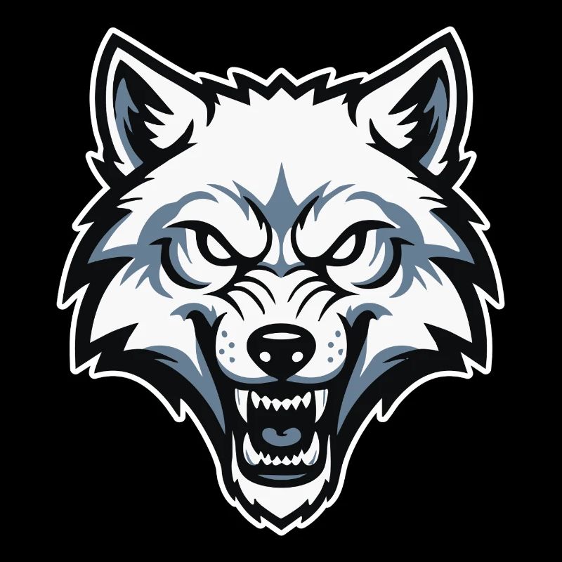 Wild Arctic White Wolf Maskottchen-Maskottchen-Logo