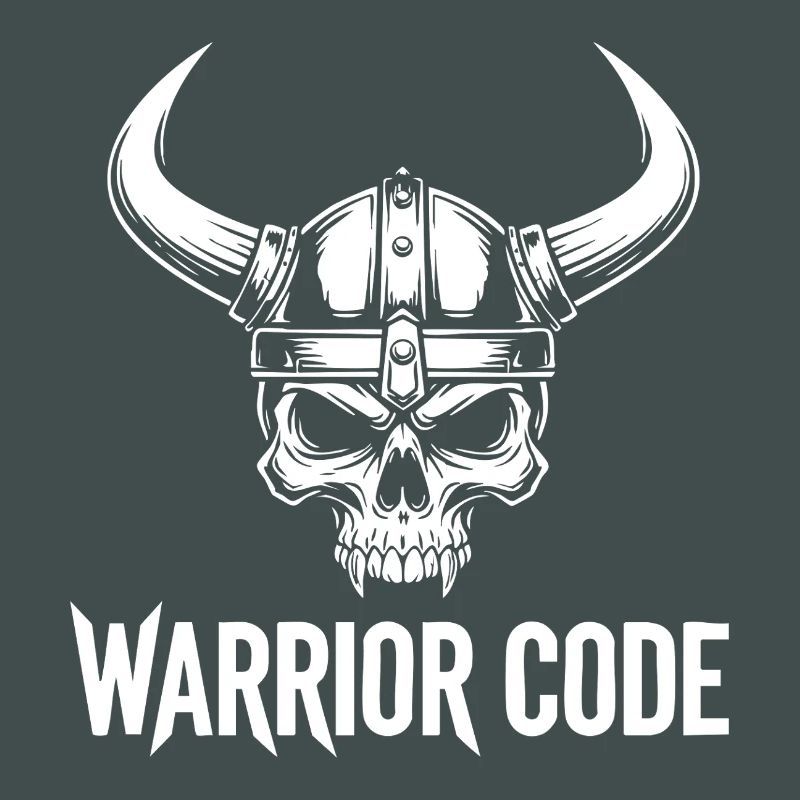 Kriegercode, Schädel, Wikinger, nordischer Hörnerhelm,