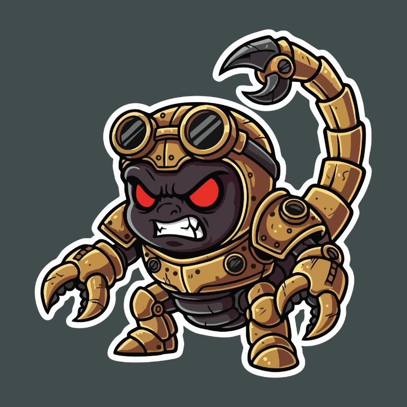 Scorpion Bionic Steampunk Warrior Brass Rivets