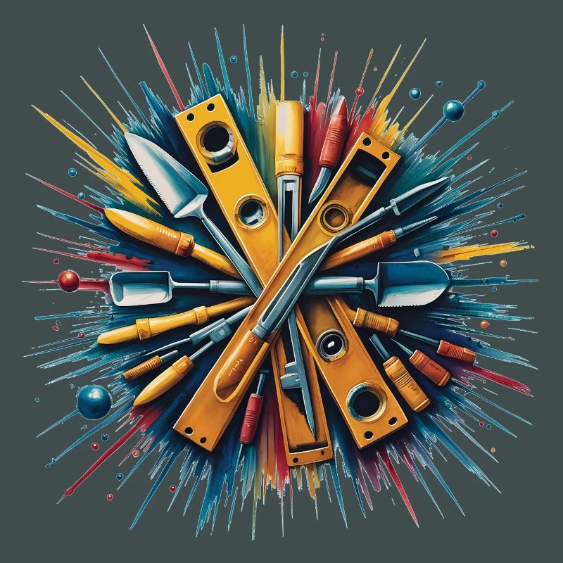 Construction Bricklayer Mason Tools Art Print