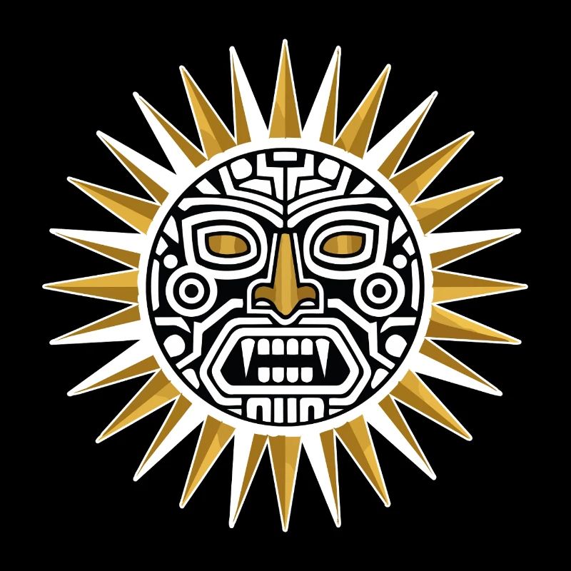 Soleil tribale noir doré