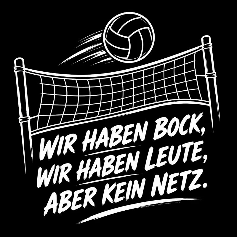 Volleyball Spruch Shirt Kein Netz Problem Freizeit
