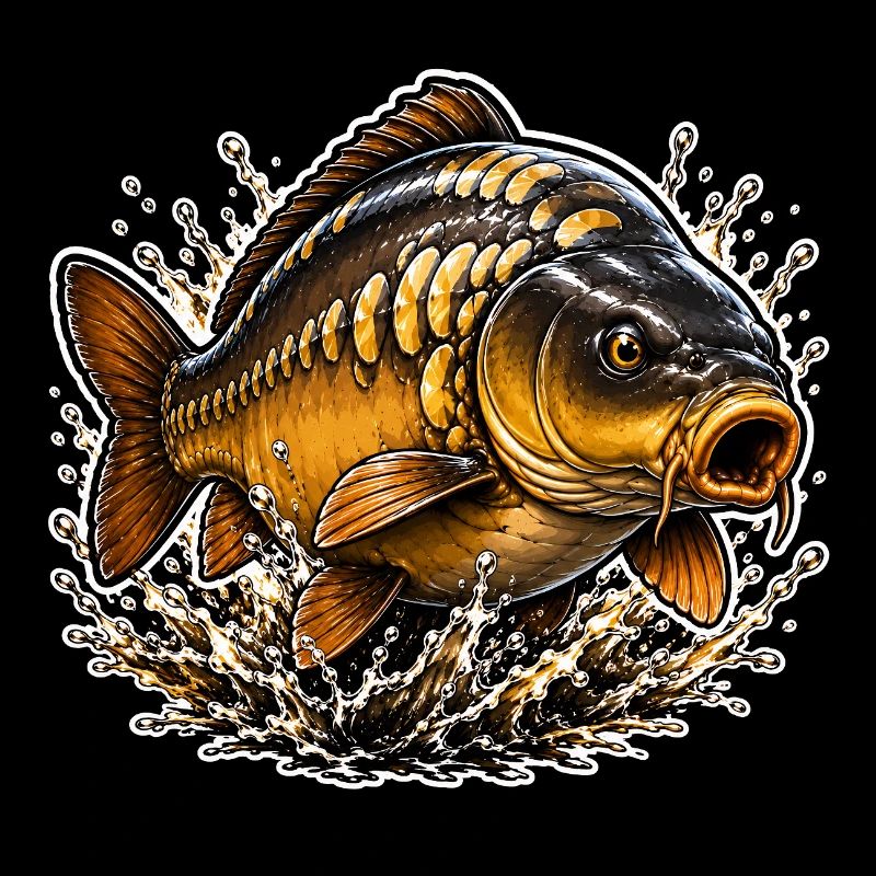 Mirror Carp Splash Fishing Design
